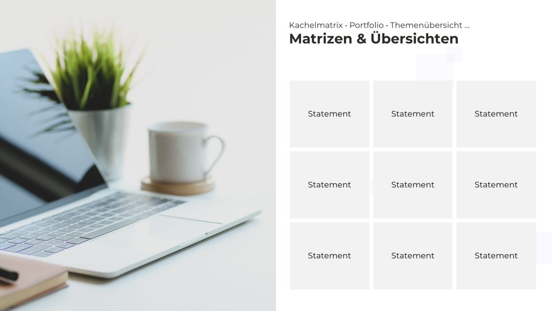 Dynamische PowerPoint Folie mit Strategie-Matrix – Variante 6