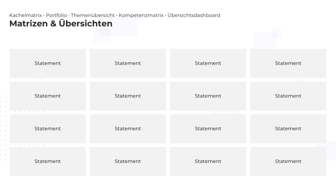 Dynamische PowerPoint Folie mit Strategie-Matrix – Variante 8