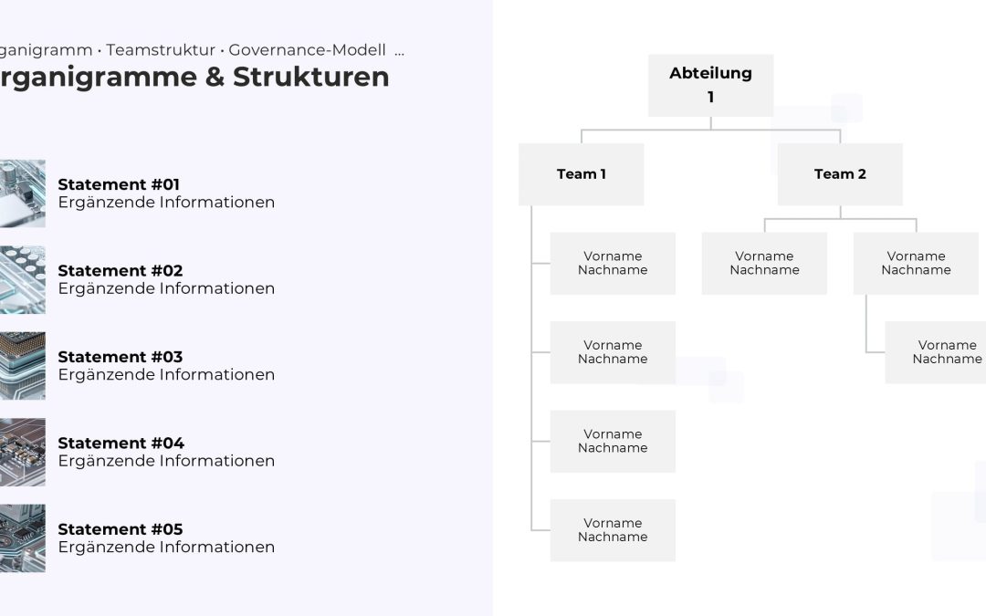 Organigramm-Hierarchie PowerPoint Vorlage – Variante 12