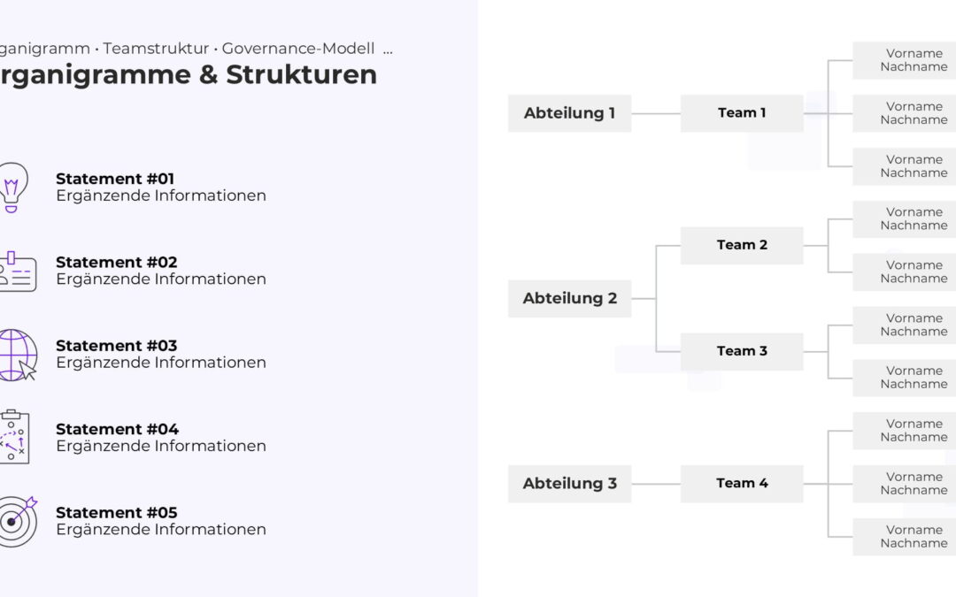 Organigramm-Hierarchie PowerPoint Vorlage – Variante 23