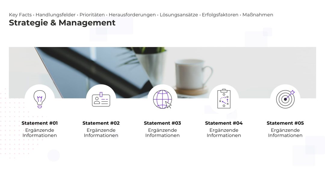 Dynamische PowerPoint Folie für Strategie und Management – Variante 2