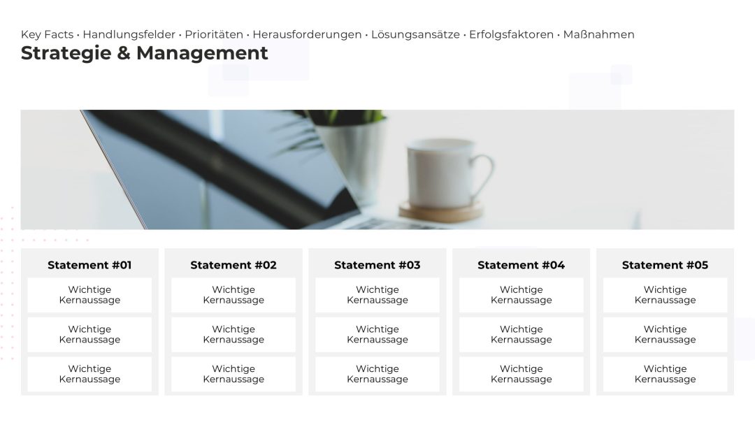 Dynamische PowerPoint Folie für Strategie und Management – Variante 7