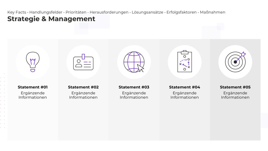 Dynamische PowerPoint Folie für Strategie und Management – Variante 9