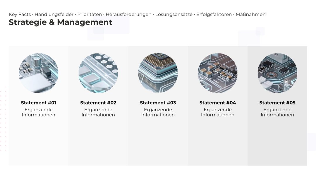 Dynamische PowerPoint Folie für Strategie und Management – Variante 11