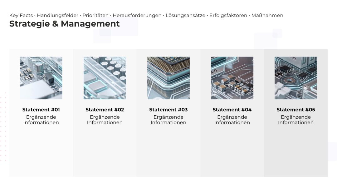 Dynamische PowerPoint Folie für Strategie und Management – Variante 12
