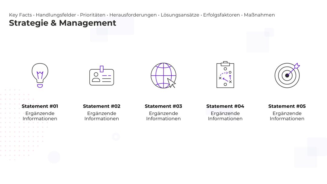 Dynamische PowerPoint Folie für Strategie und Management – Variante 13
