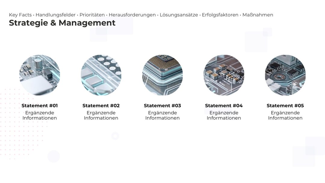 Dynamische PowerPoint Folie für Strategie und Management – Variante 14